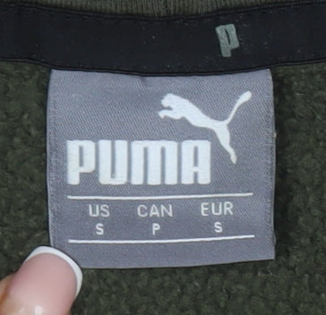 Puma Men's Green Pullover Hoodie - Size S, Logo Accent