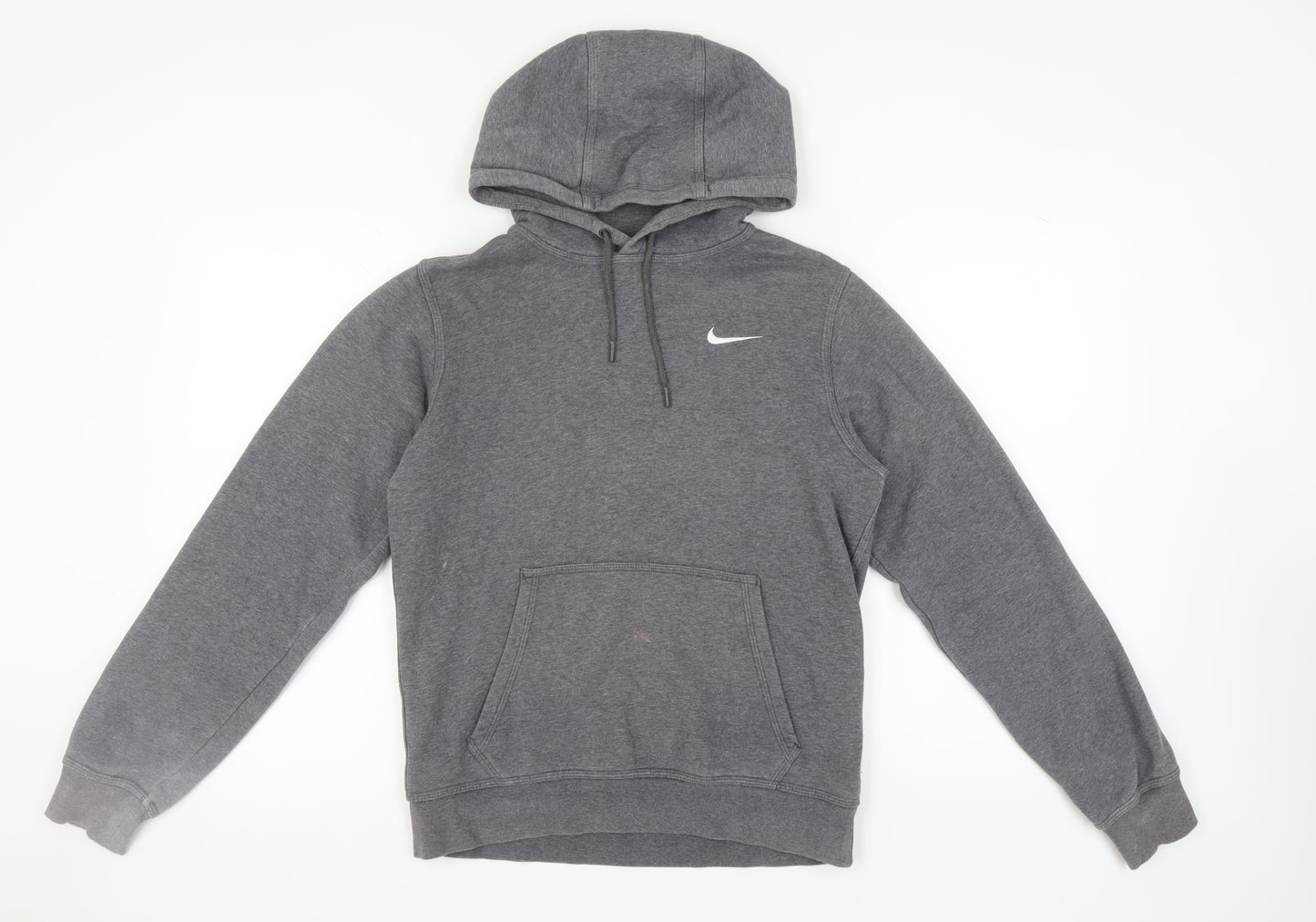 Nike Men's Grey Pullover Hoodie - Size S, Logo Accent