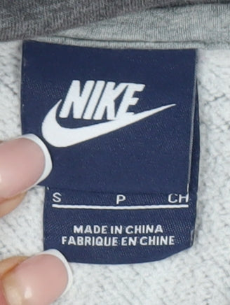Nike Men's Grey Pullover Hoodie - Size S, Logo Accent