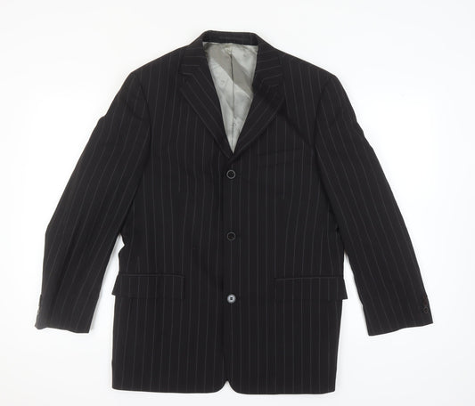 Pierre Cardin Men's Black Striped Suit Jacket 40S
