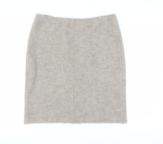 Hobbs Women's Grey Wool Pencil Skirt UK 14 Workwear
