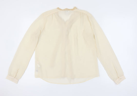 Womens UK Size M VERO MODA Beige Polyester Blouse