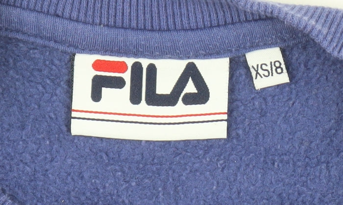 Fila Women's Blue Colourblock Logo Pullover Sweatshirt XS
