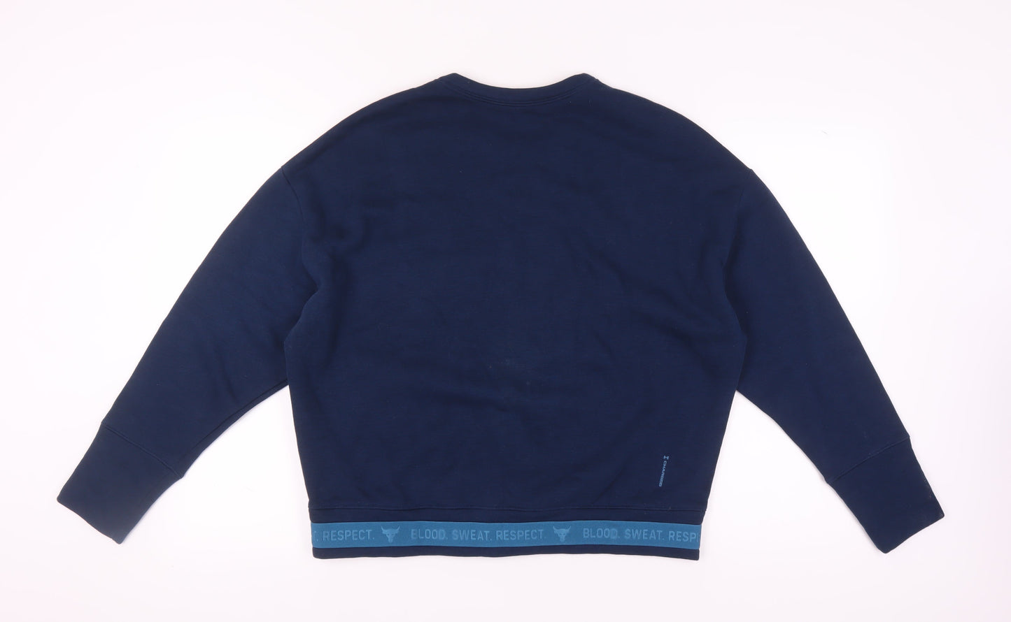 Under Armour Blue Pullover Sweatshirt, Unisex L, Relaxed Fit