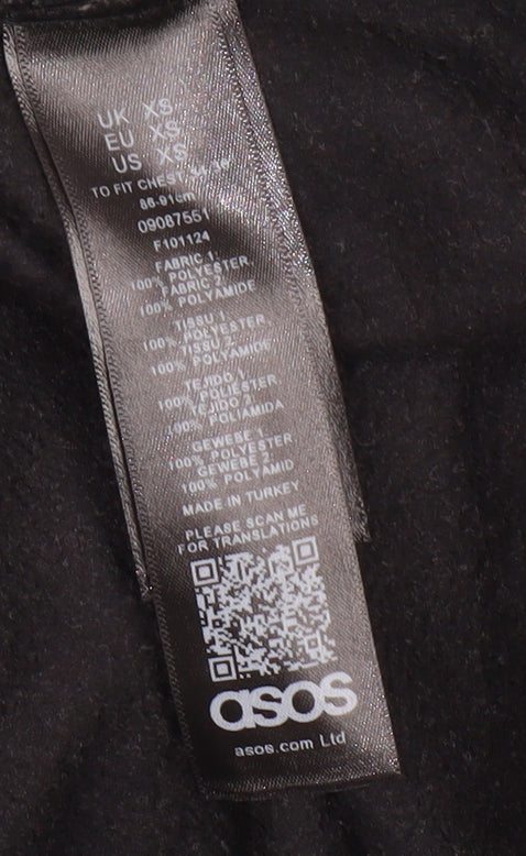 Brand and care label for ASOS Men's XS Black Fleece Sweatshirt