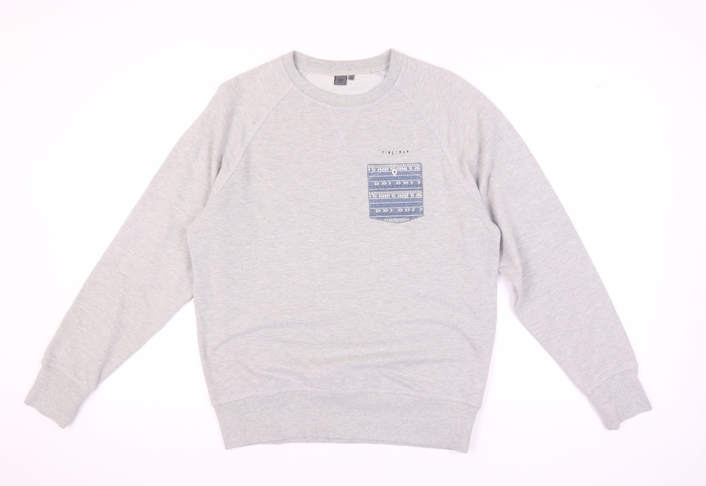 Firetrap Men's M Grey Sweatshirt Pullover, Logo Accent