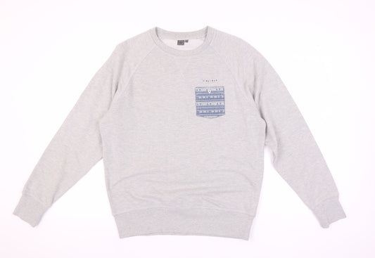 Firetrap Men's M Grey Sweatshirt Pullover, Logo Accent