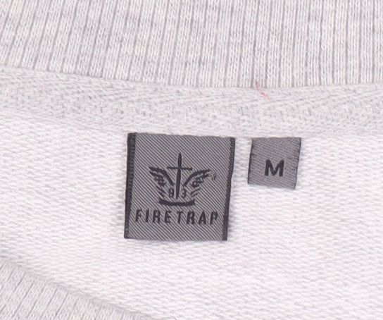 Firetrap Men's M Grey Sweatshirt Pullover, Logo Accent