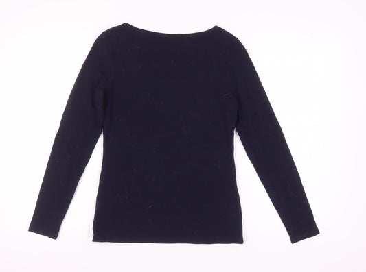 Boden Women's Blue V-Neck Long Sleeve T-Shirt Size 12
