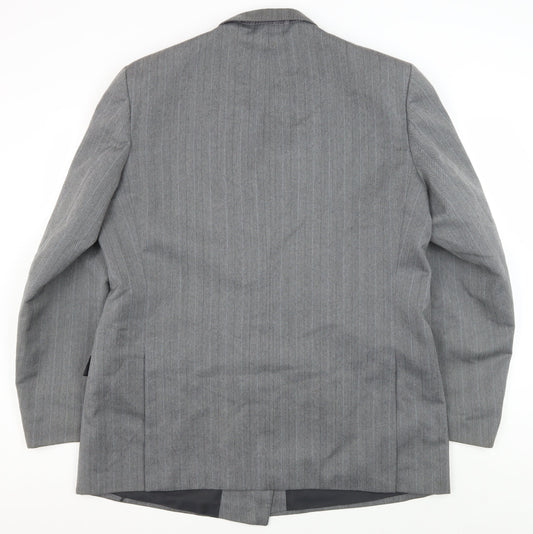 C&A Men's Grey Double-Breasted Blazer, 46L Vintage