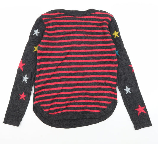 White Stuff Women's Multicoloured Star Pullover Jumper UK 12