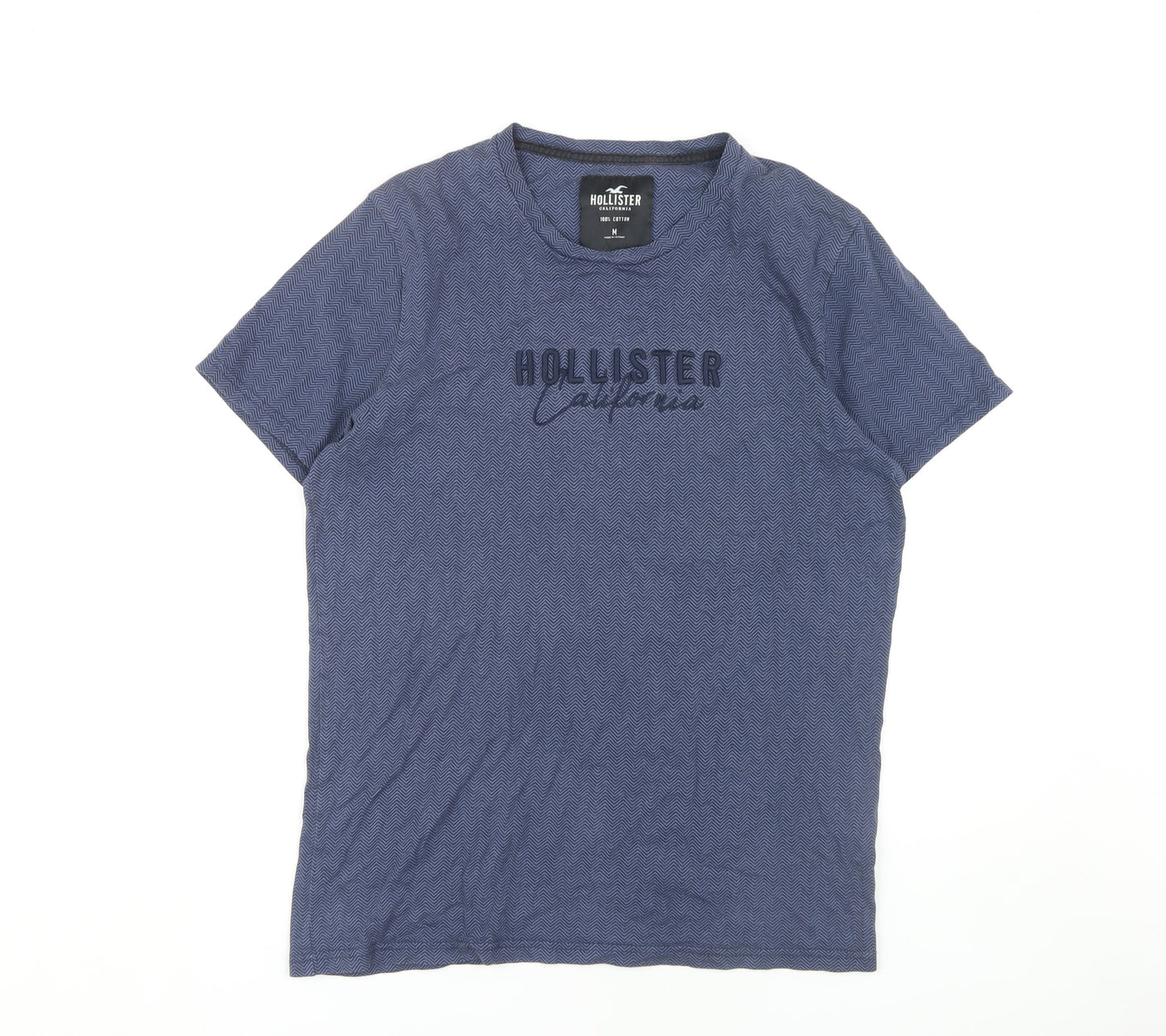 Hollister Men's Blue Graphic Print T-Shirt M