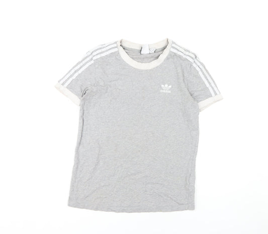 Womens UK Size 10 adidas Grey Cotton T-Shirt