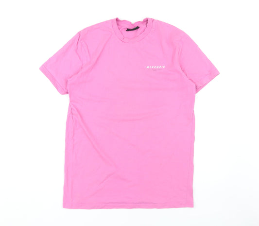 McKenzie Men's Pink Crew Neck T-Shirt - Size M