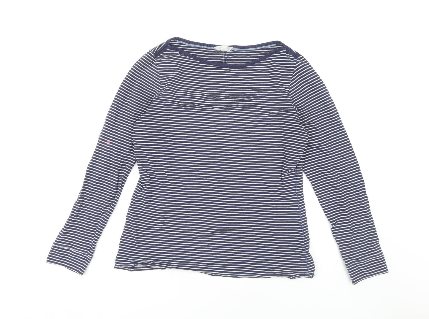 White Stuff Women's Blue Striped T-Shirt Size 12