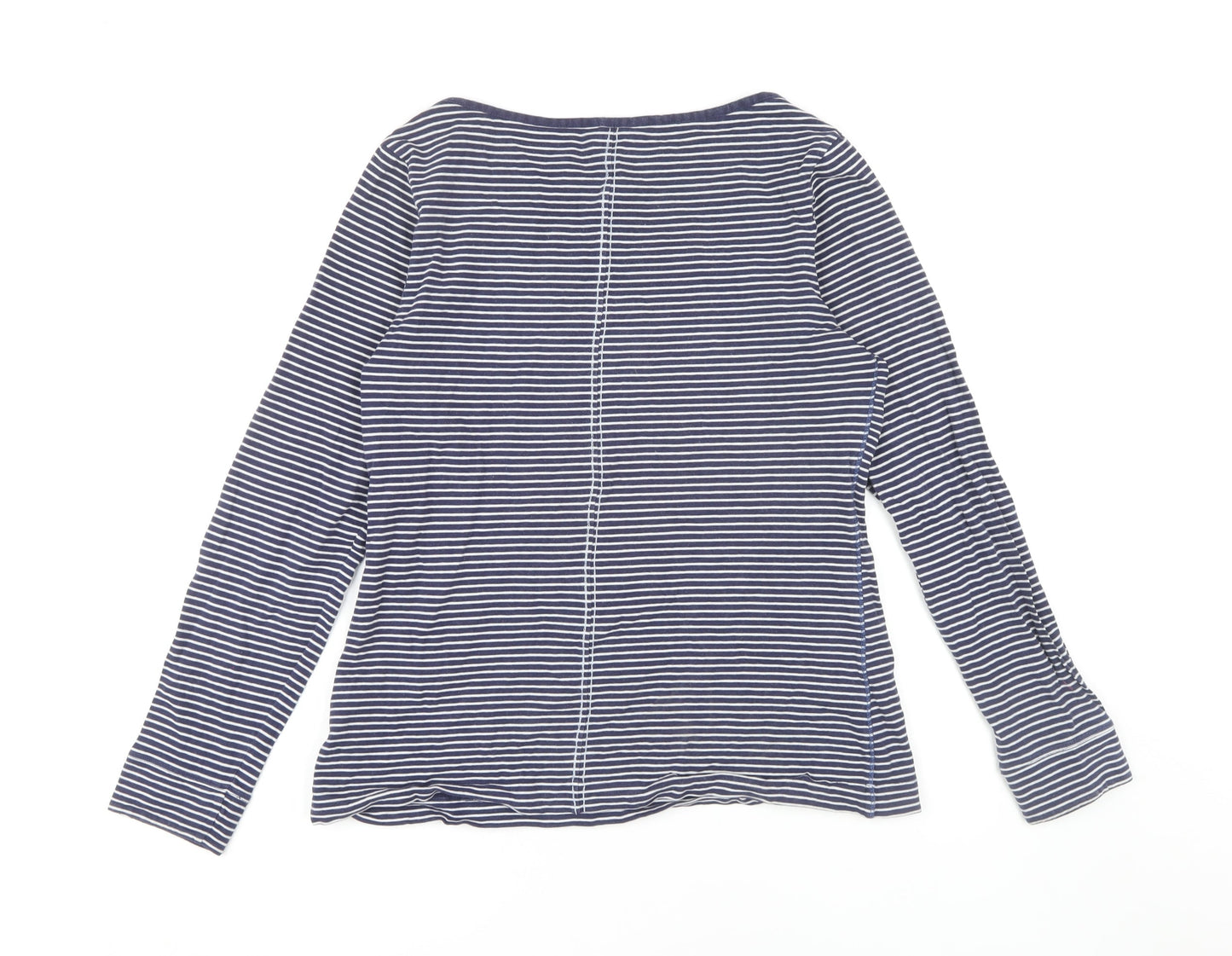 White Stuff Women's Blue Striped T-Shirt Size 12