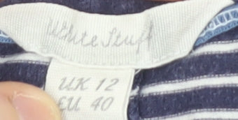 White Stuff Women's Blue Striped T-Shirt Size 12