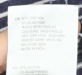 White Stuff Women's Blue Striped T-Shirt Size 12