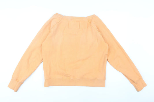 do Women’s Orange Sweatshirt M Logo Raglan Casual