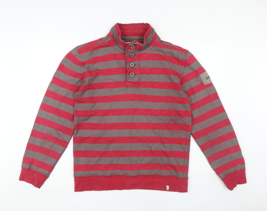 Mens UK S Seasalt Cornwall Red Henley Sweatshirt