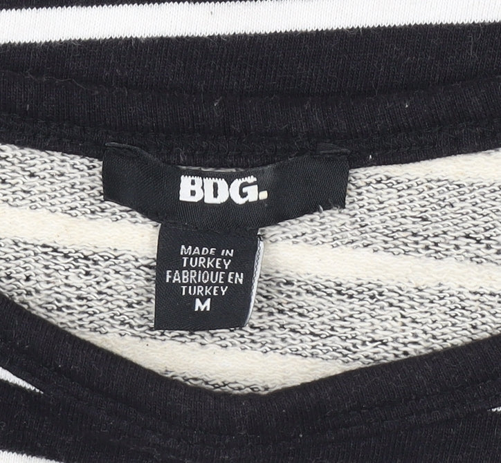 Brand and care label for BDG Women's Black Striped jumper M