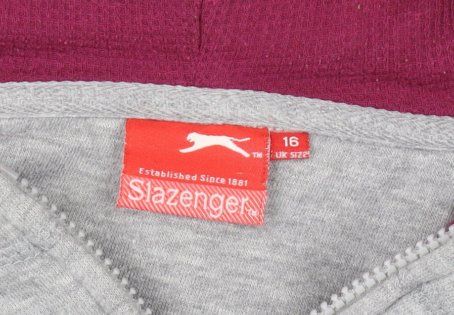 Slazenger Men's Grey Hooded Basic Jacket Size 16