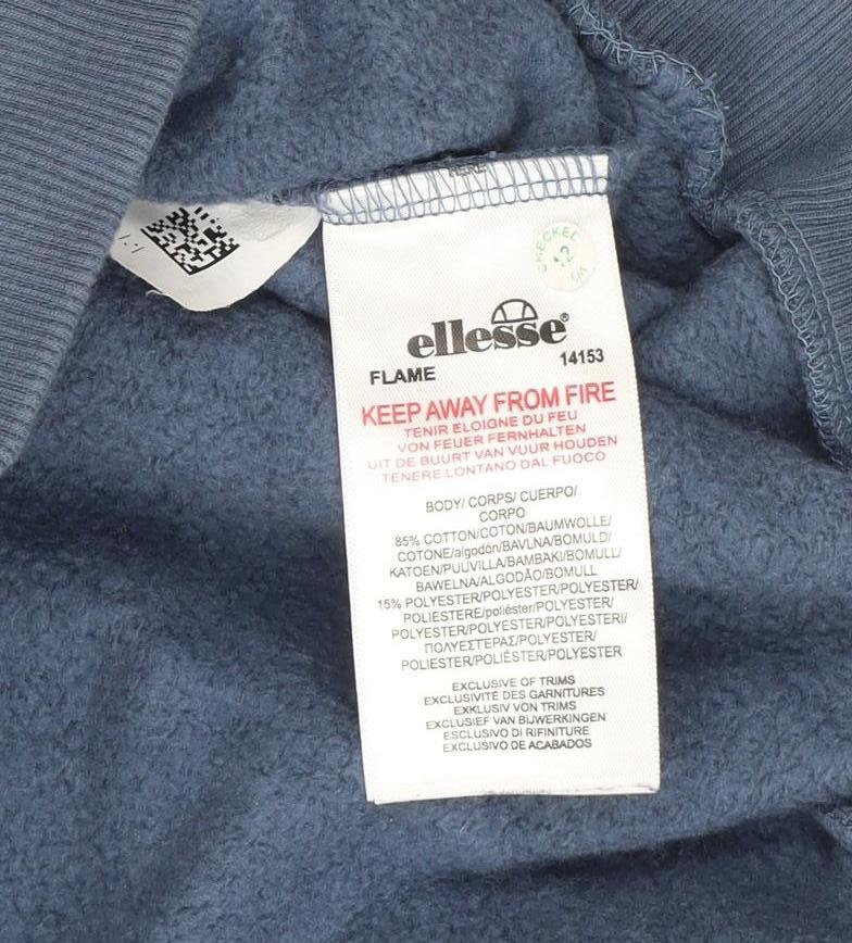 Brand and care label for Ellesse Women's Blue Pullover, size 6