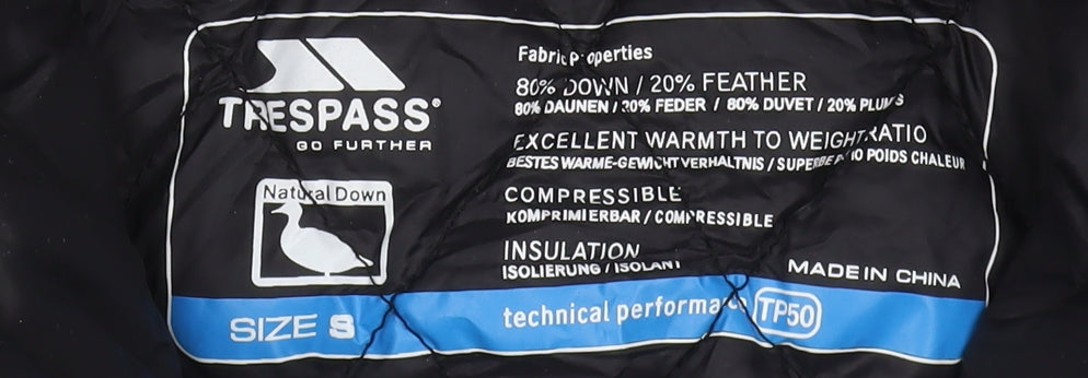 Trespass Women's Black Puffer Jacket, Size S