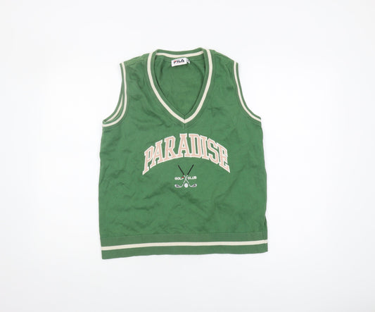 FILA Women's Green Cotton Sports Vest M