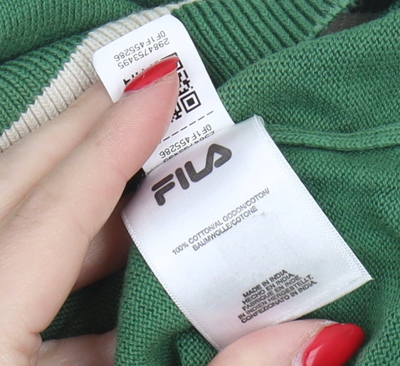 FILA Women's Green Cotton Sports Vest M