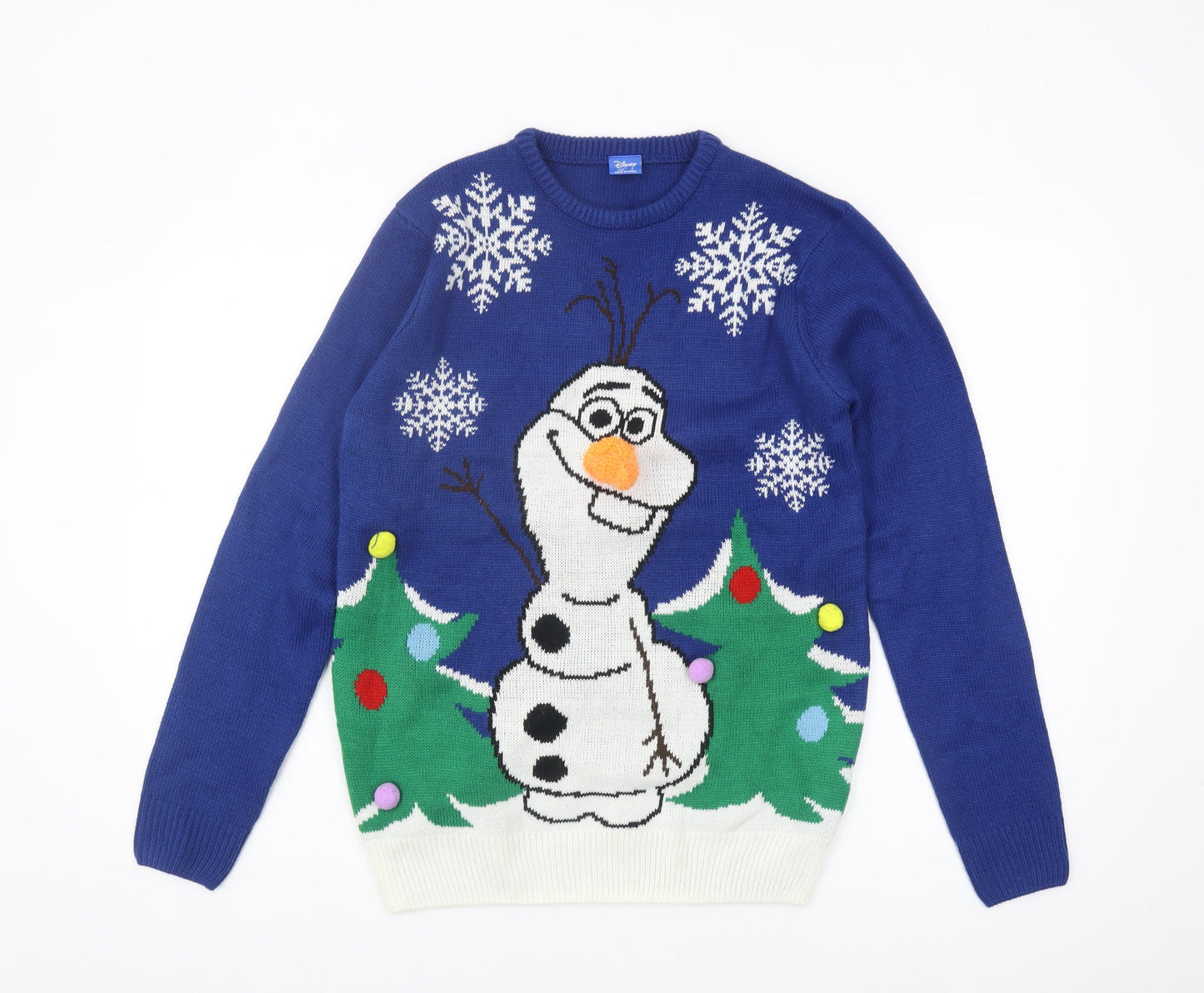 Disney Olaf Christmas Jumper, Blue, S, Unisex, Festive Fun