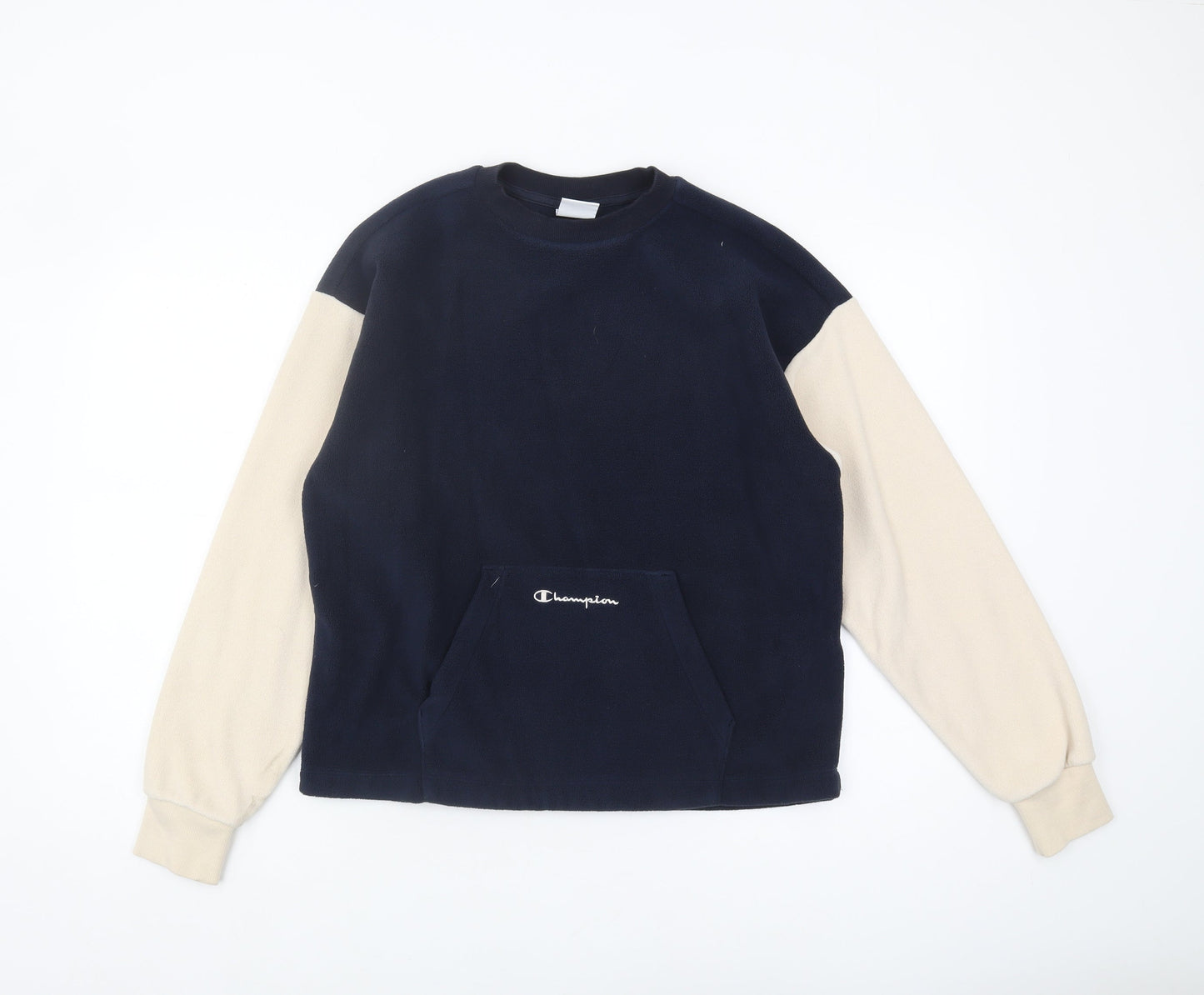 Champion Unisex Blue Beige Pullover Sweatshirt Size S