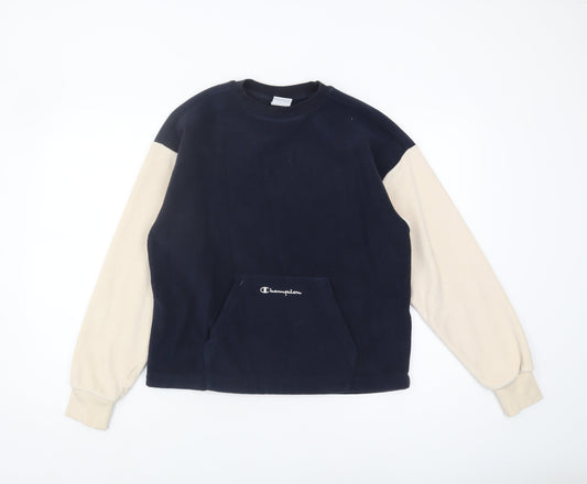 Champion Unisex Blue Beige Pullover Sweatshirt Size S