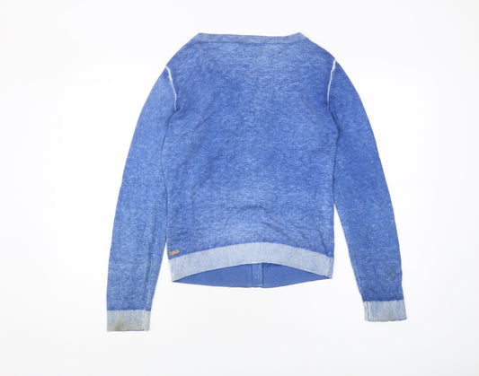 Hugo Boss Women's Blue Cardigan - M, Crew Neck Knit