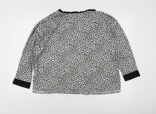 Donna Karan Women's Multicoloured Animal Print Blouse L