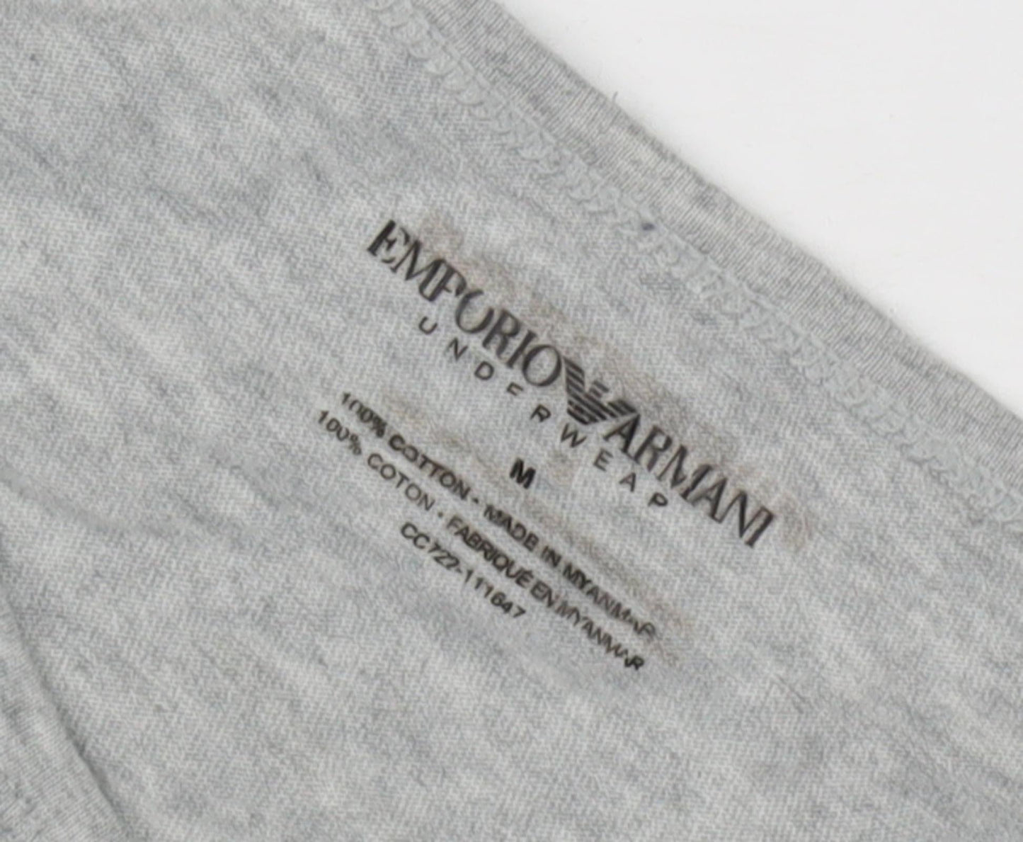 Emporio Armani Men's Grey Cotton T-Shirt M