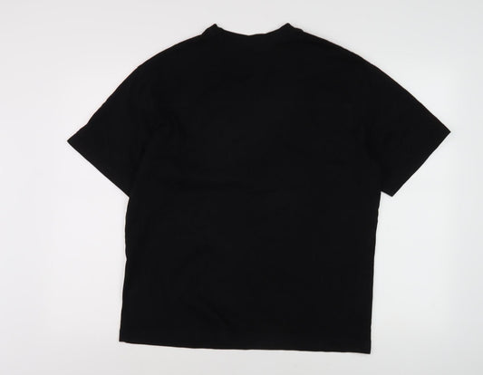 Bershka Men's Black S T-Shirt, Crew Neck, Short Sleeve