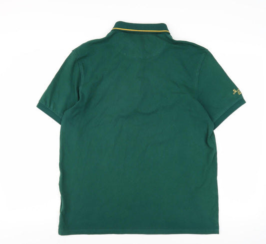 Men's Green Polo Shirt 2XL featuring Logo