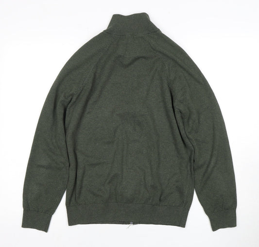 MNG Men's Green Full Zip Sweatshirt - Size S