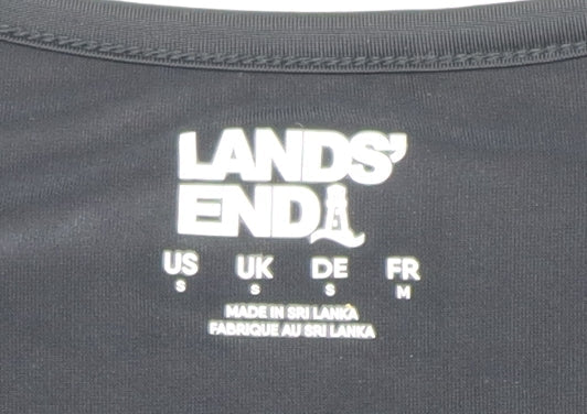 Lands' End Women's Black Crew Neck Long Sleeve Top S