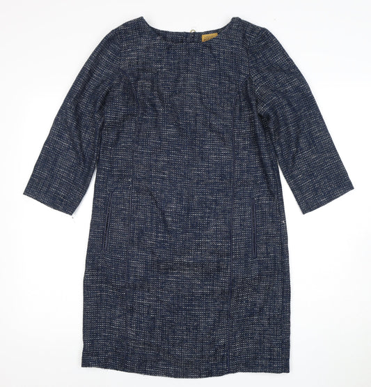 Joules Women's Blue Shift Dress, Size 8, 3/4 Sleeve