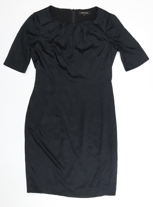 Jaeger Women's Black Boat Neck Dress Size 12