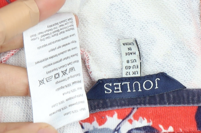 Joules Women's Red Floral Fit & Flare Dress Size 12