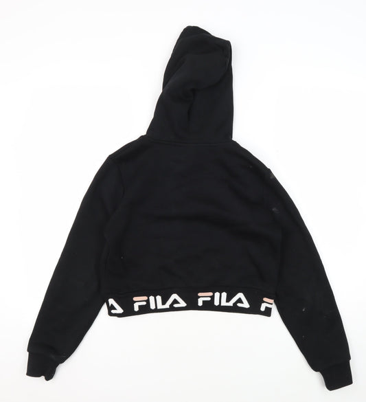 Fila Girls Black Logo Pullover Hoodie 3XS