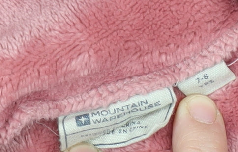 Additional view of Mountain Warehouse girls’ pink fleece hoodie, size 7, years