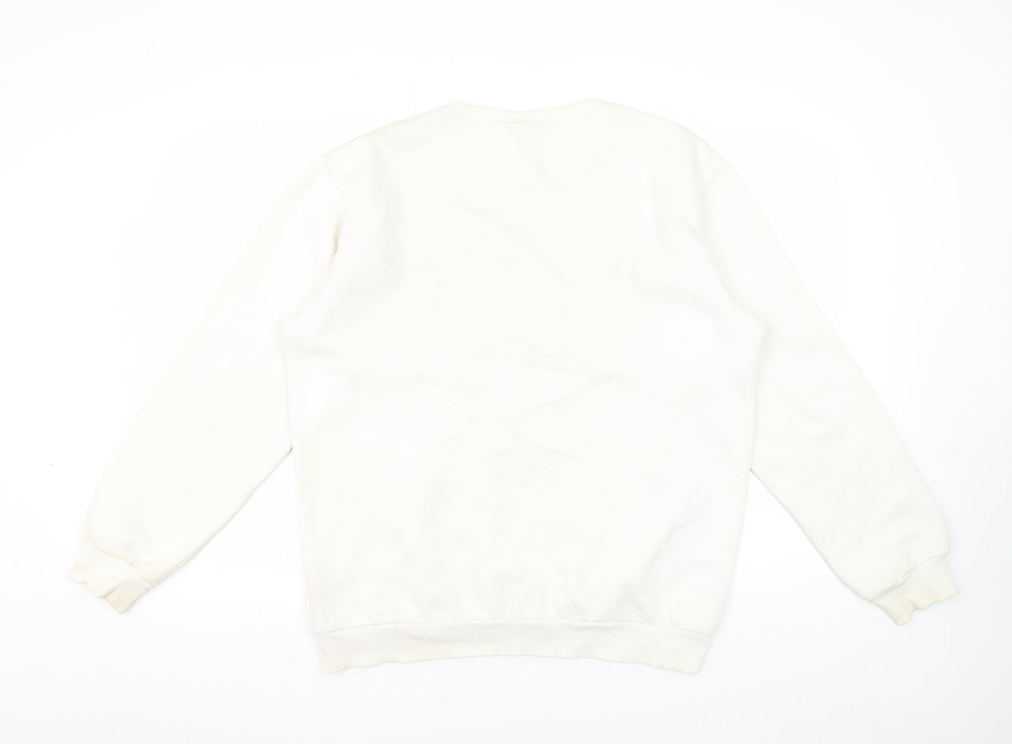 Adidas Men's White Pullover Logo Sweatshirt Size M