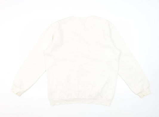 Adidas Men's White Pullover Logo Sweatshirt Size M