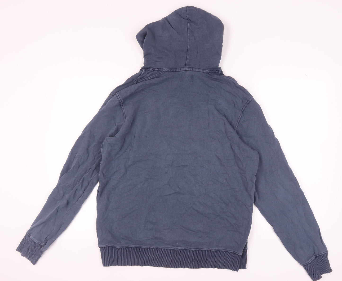 Jack & Jones Men's XL Blue Pullover Hoodie - Vintage Style