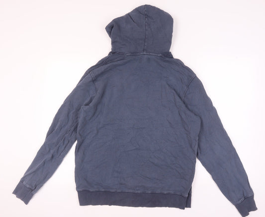 Jack & Jones Men's XL Blue Pullover Hoodie - Vintage Style