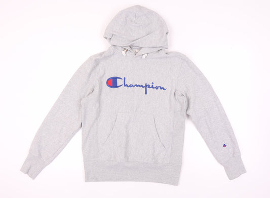 Champion Grey Unisex Hoodie M - Logo Pullover